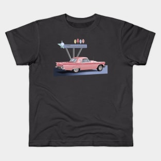 1957 Ford Thunderbird Hard Top Convertible Kids T-Shirt